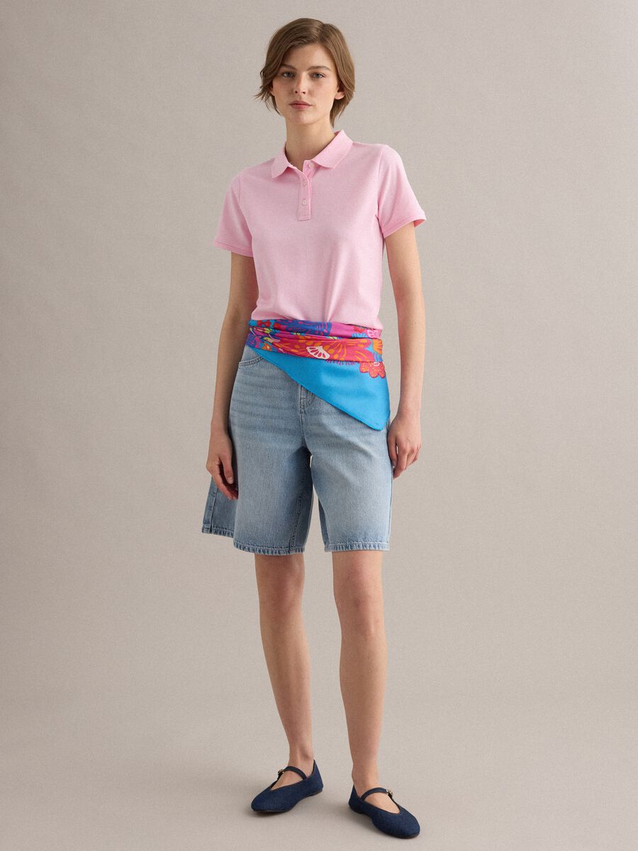 Polo in puro cotone biologico rosa regular fit_2