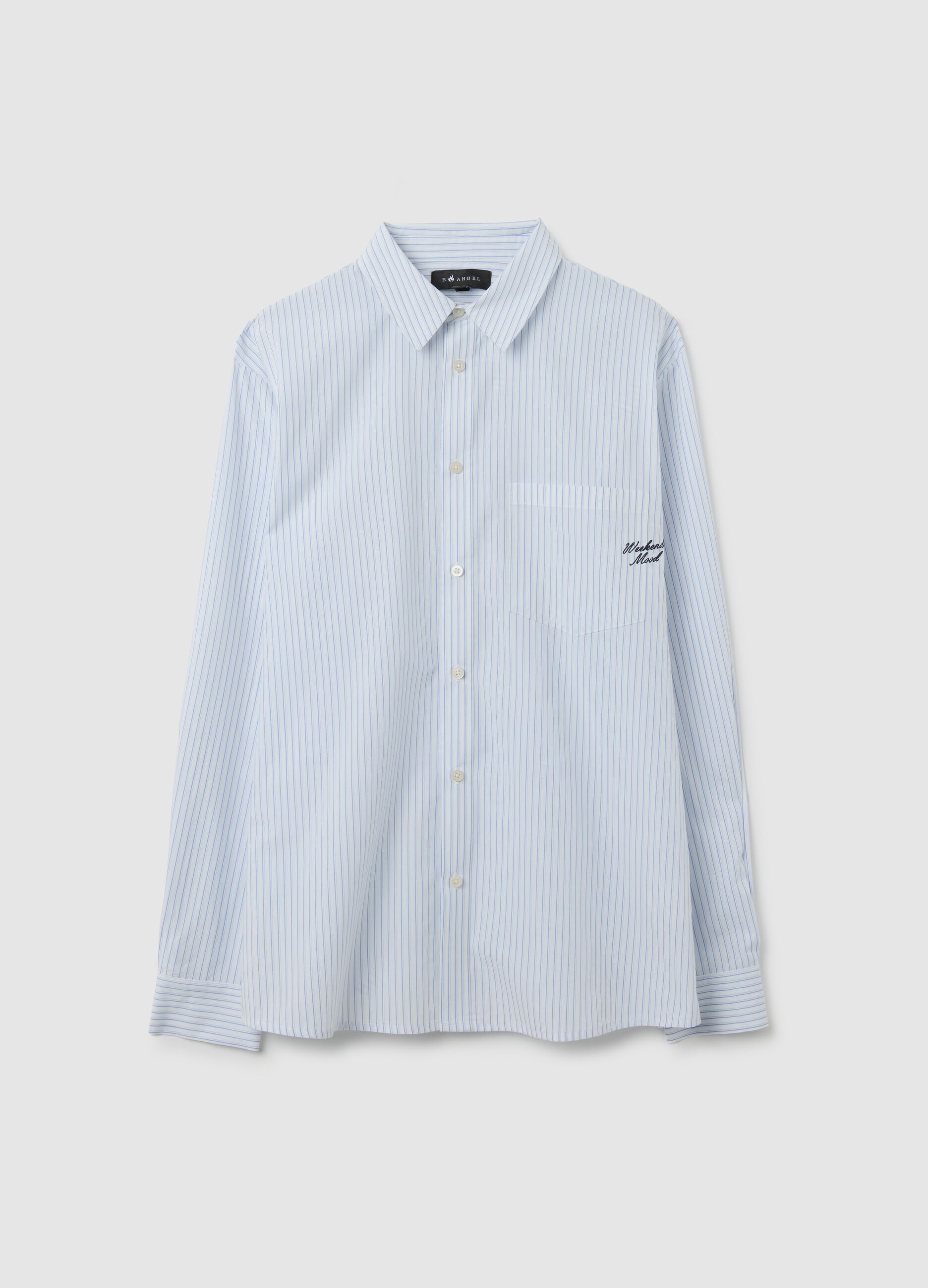 White striped pure cotton shirt in regular fit