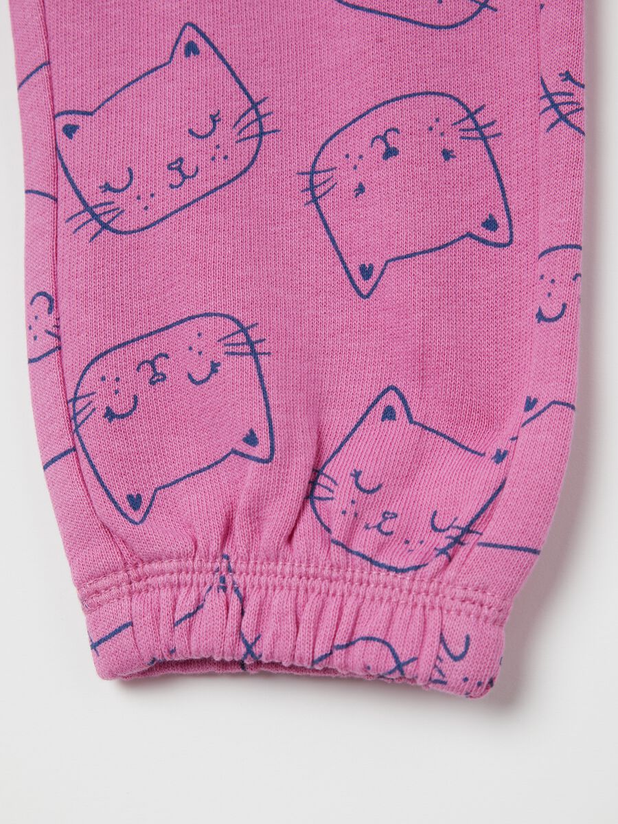 Joggers with elasticated trims and print_3