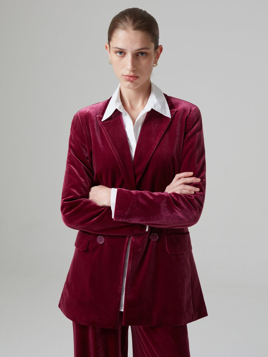 Blazer doppiopetto in velluto_0