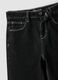 Black straight-leg pure cotton jeans with star detail for girls_2