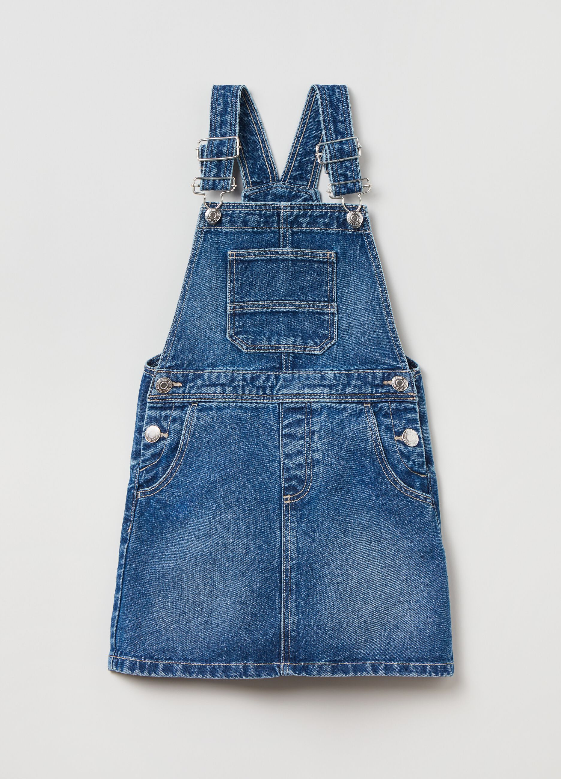 Vestito salopette in denim con tasche