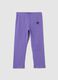 Girls' purple cotton stretch leggings slim fit with star_0