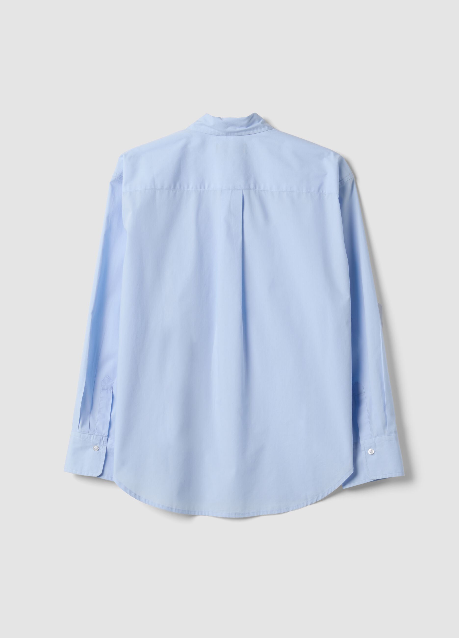 Light blue pure cotton poplin shirt with classic collar, regular fit