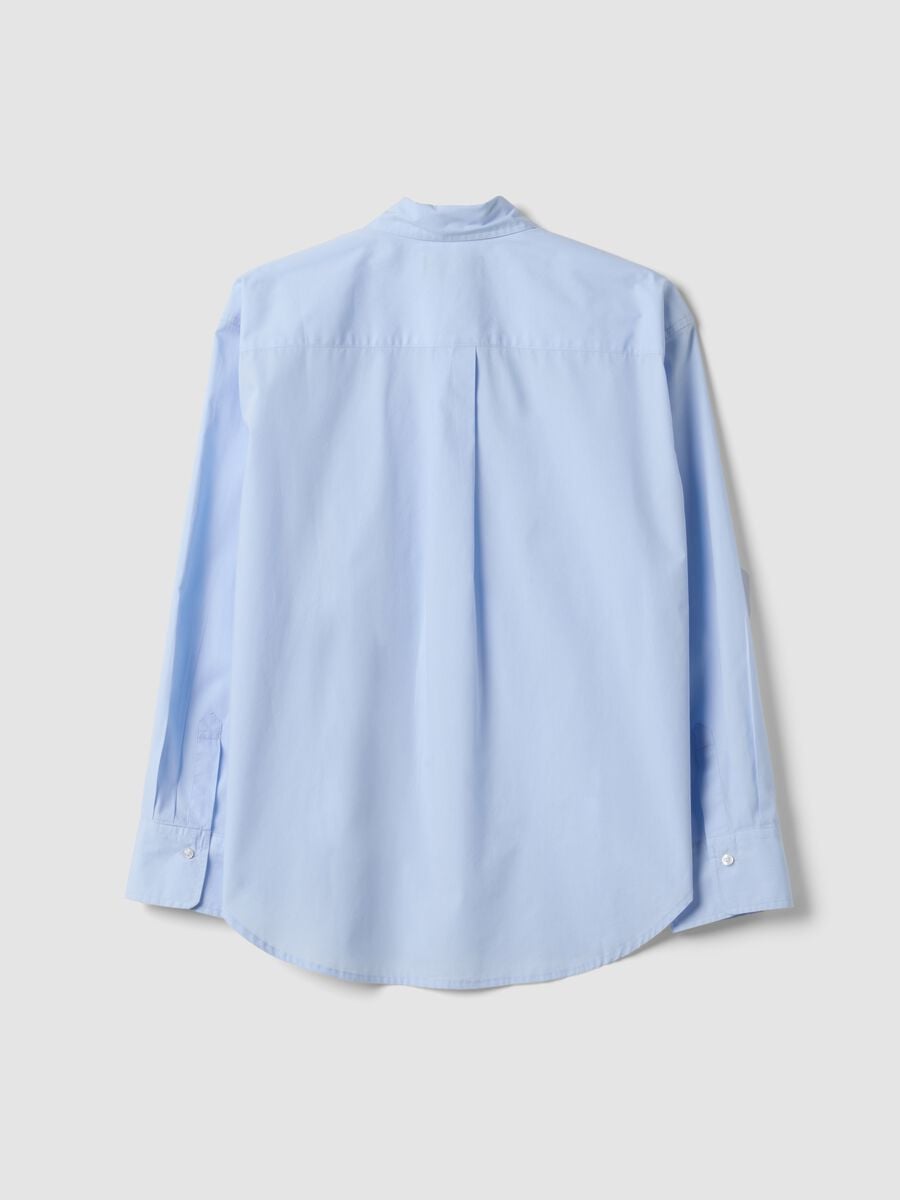 Light blue pure cotton poplin shirt with classic collar, regular fit_6