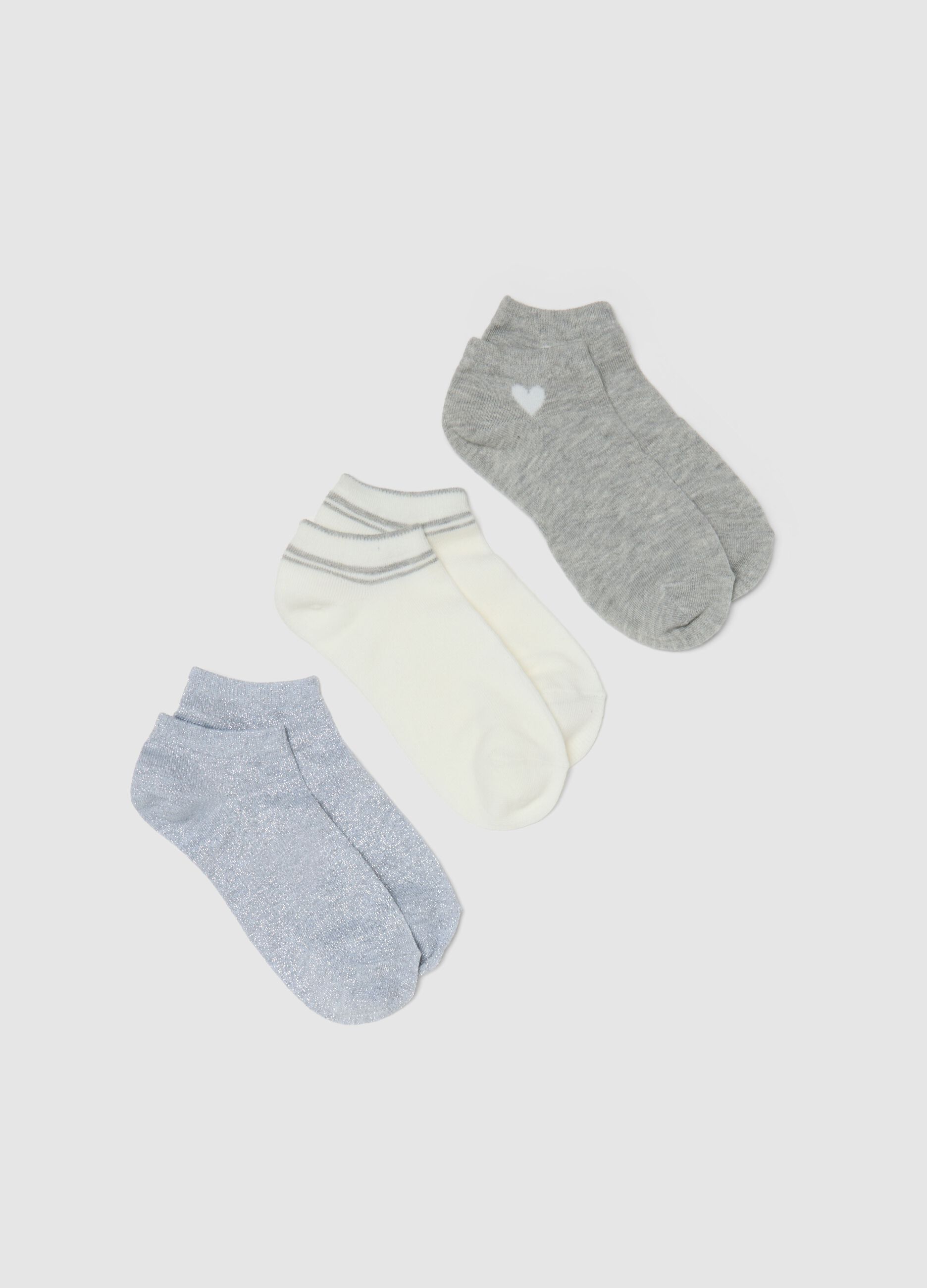 Tripack of grey cotton socks