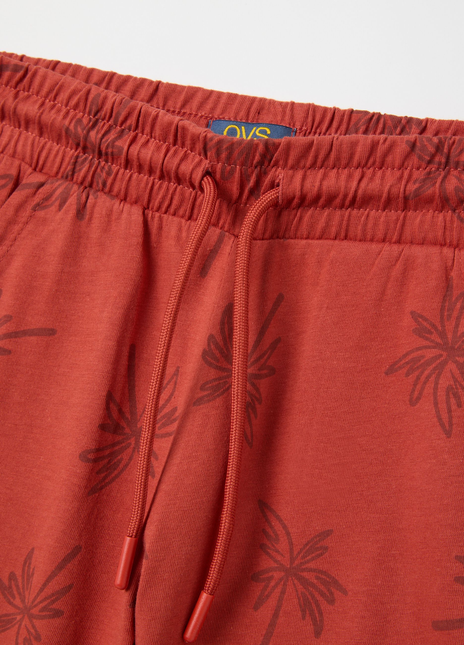 Boys' orange regular fit pure cotton shorts