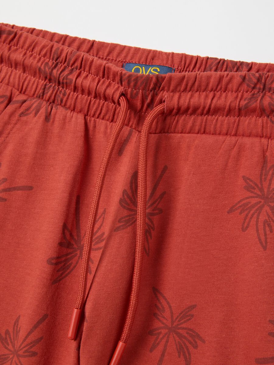 Boys' orange regular fit pure cotton shorts_2