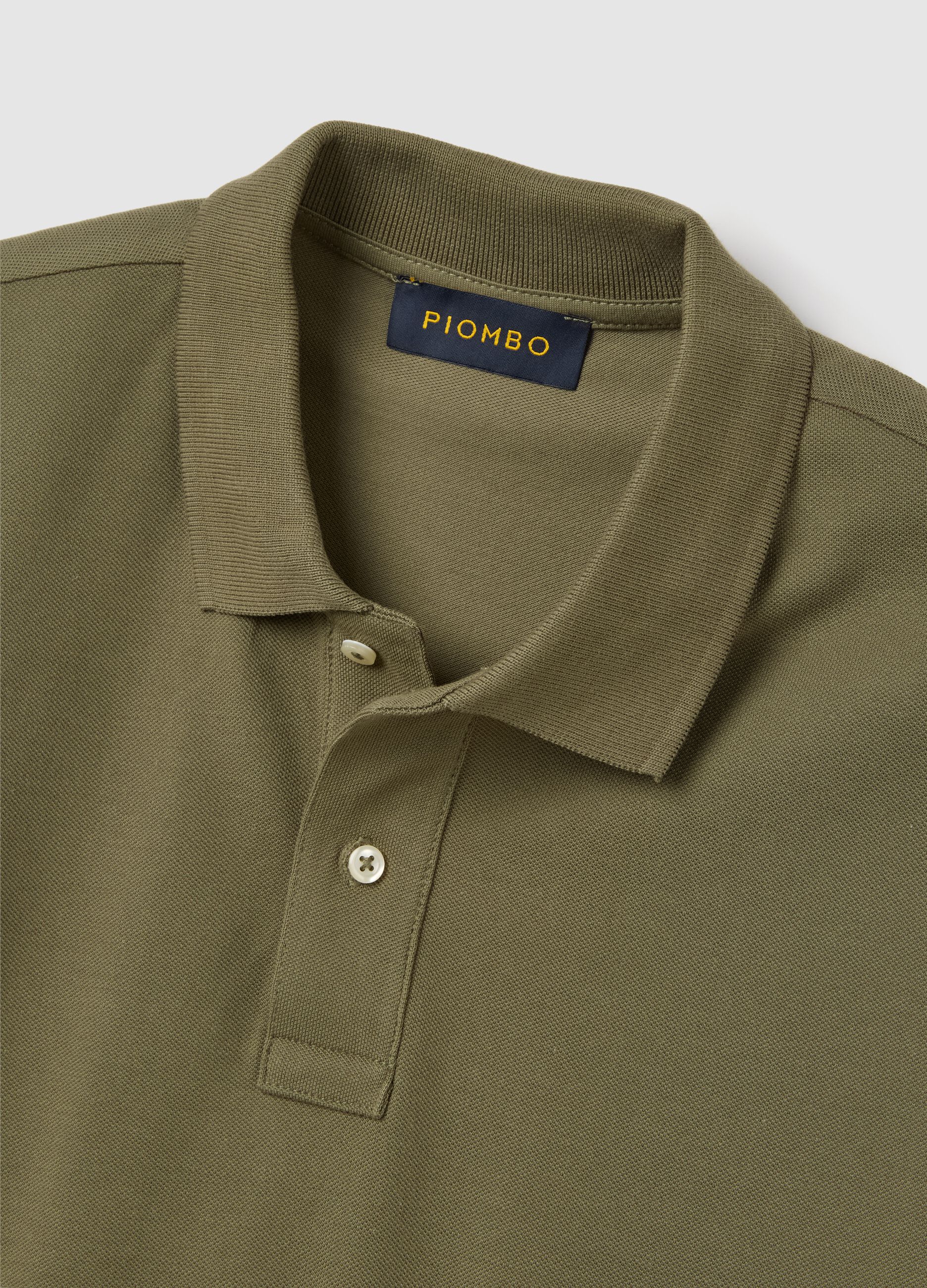 Polo da uomo in puro cotone Supima verde regular fit
