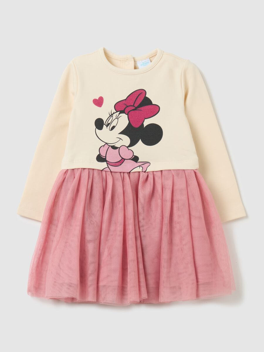 Abito con gonna in tulle e stampa Minnie_0