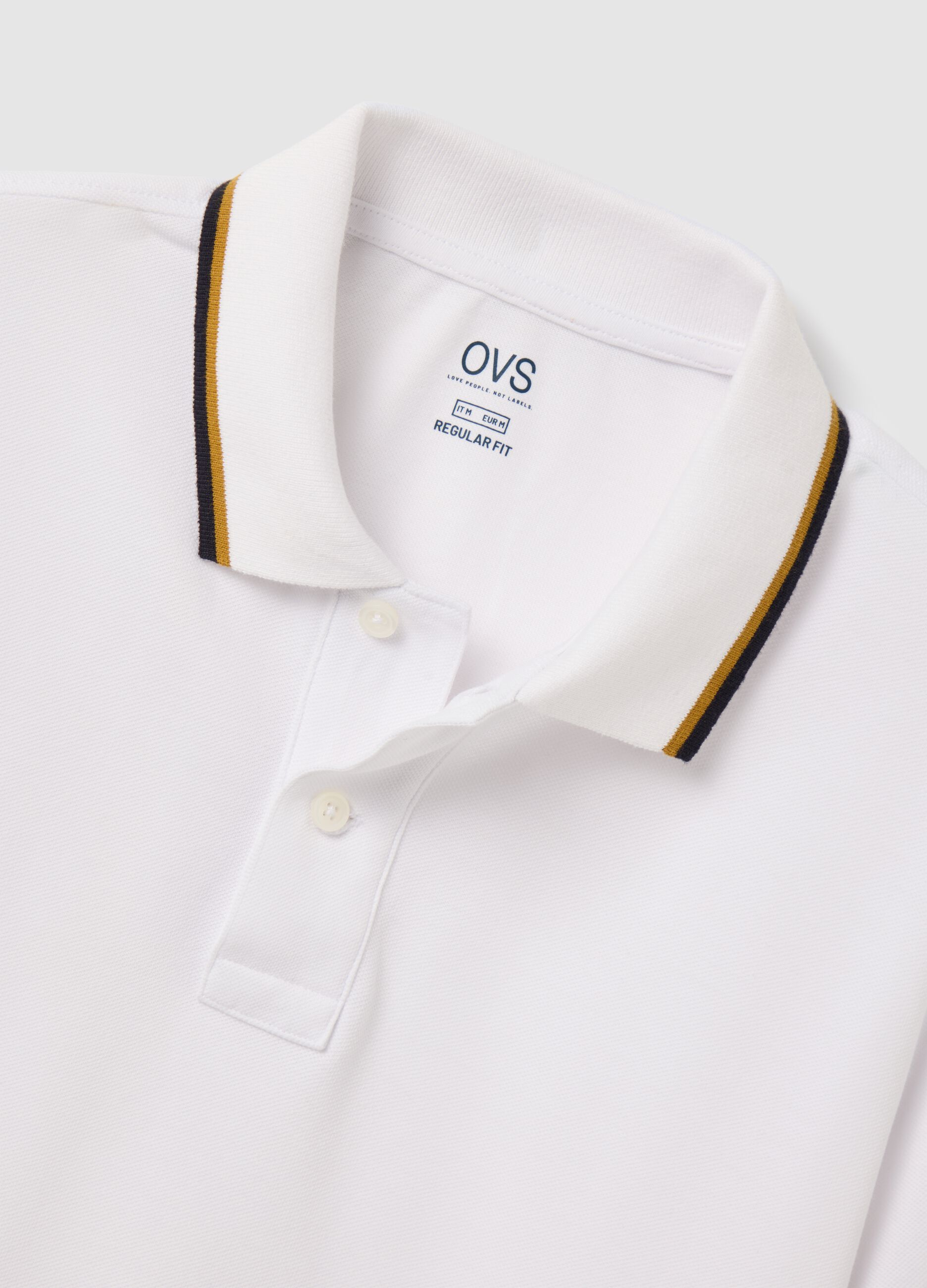 White short-sleeve cotton polo by Ovs