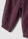 Purple pure cotton trousers with floral embroidery_3