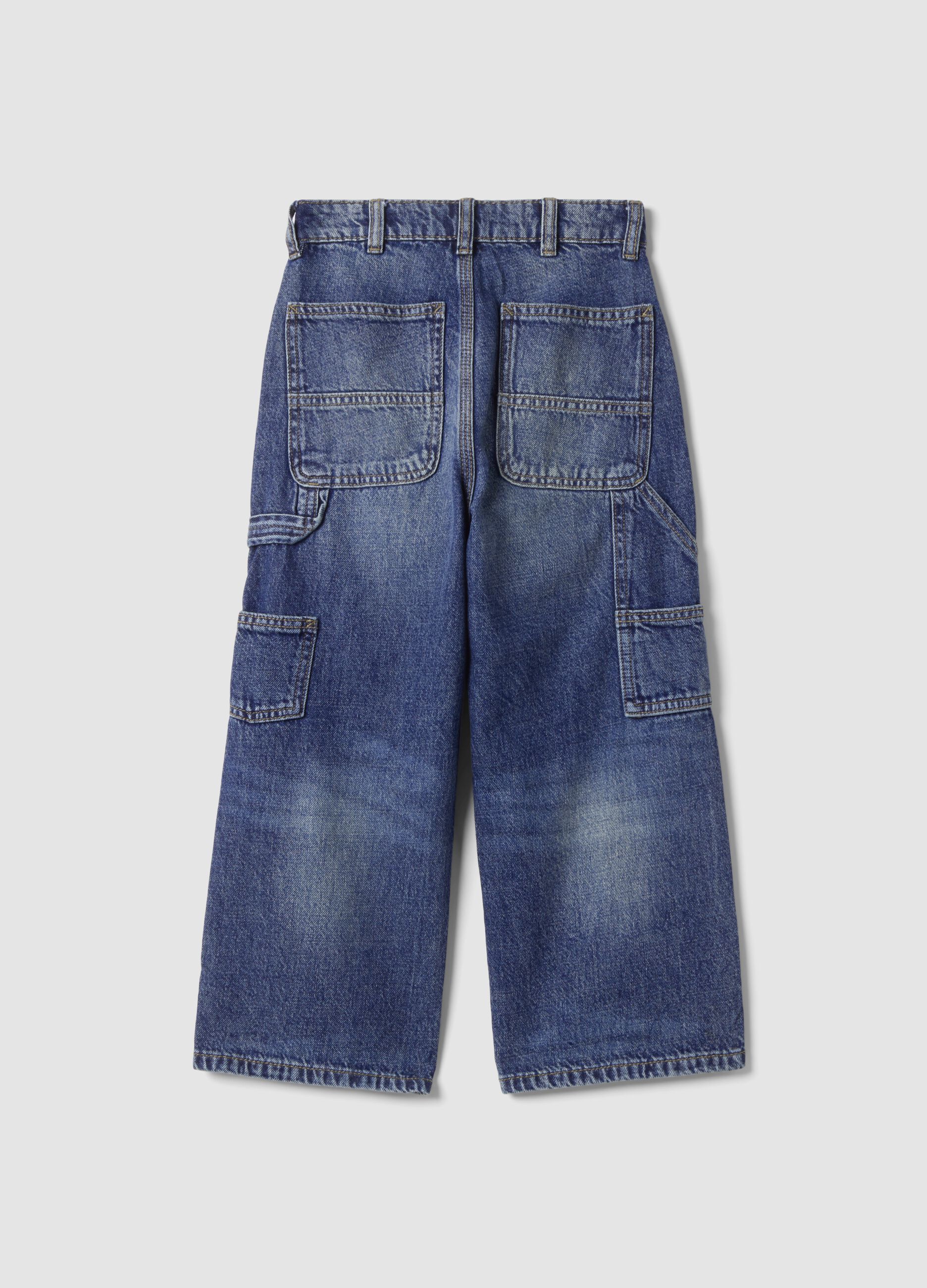 Jeans blu in puro cotone relaxed fit