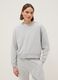 Brown cotton blend regular fit sweatshirt with crew neck_0