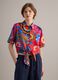 Multicoloured pure cotton crop shirt_0