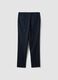 Blue formal regular-fit stretch viscose trousers_2