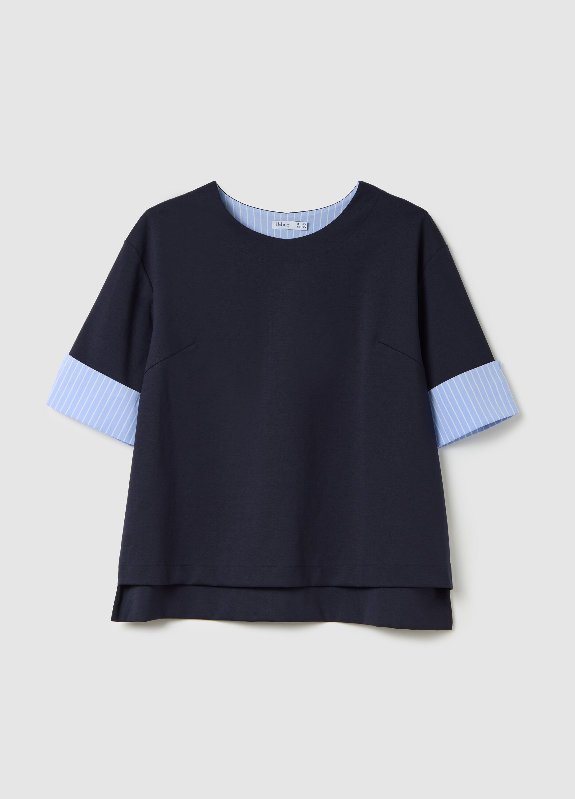 Blusa da donna in misto cotone multicolor regular fit