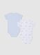 Two-pack multicolour newborn bodysuit in pure cotton_1