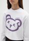 Girls' white pure cotton sweatshirt, regular fit with print_2