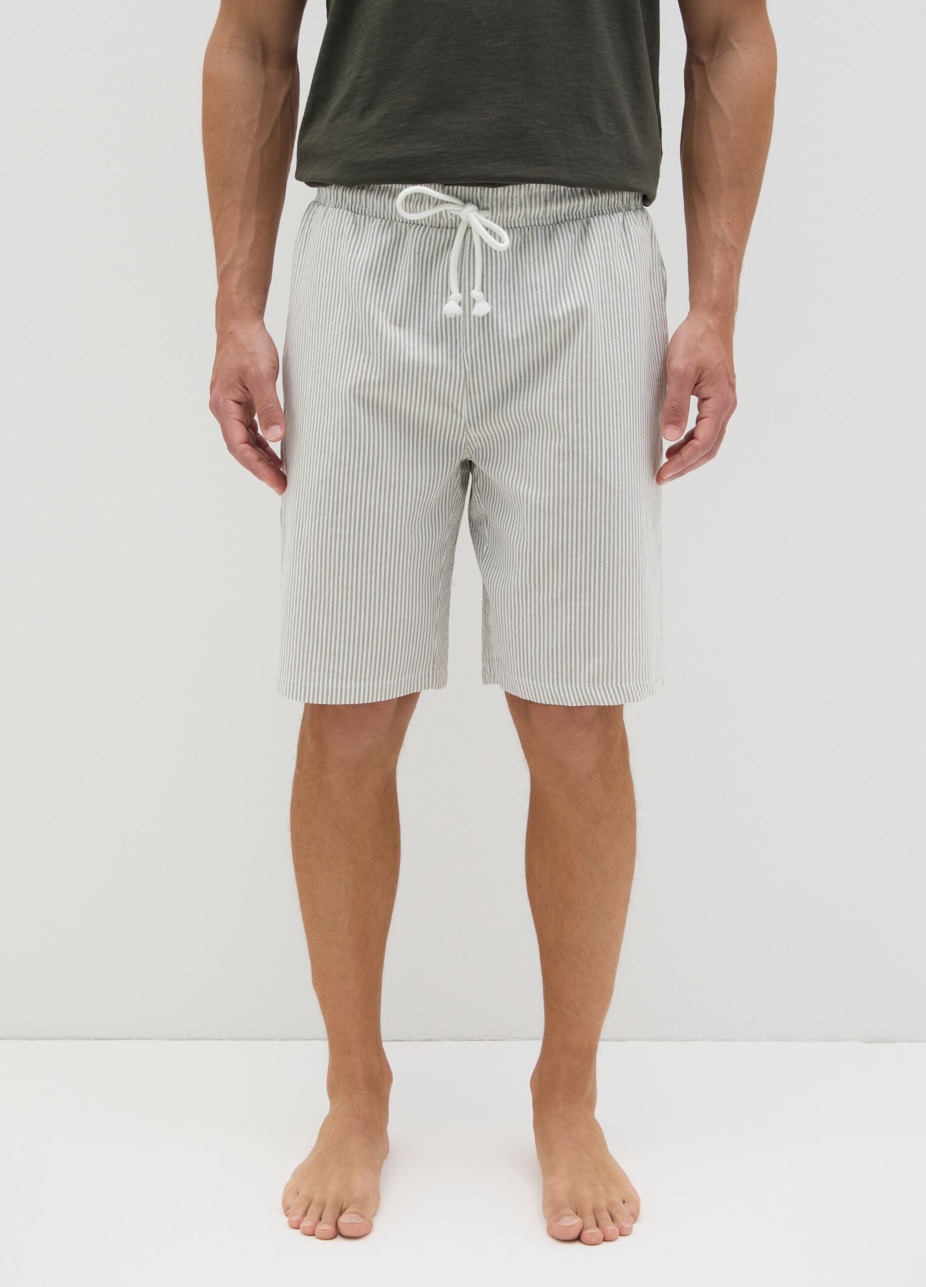 Men's pure cotton multicolour regular fit shorts with drawstring