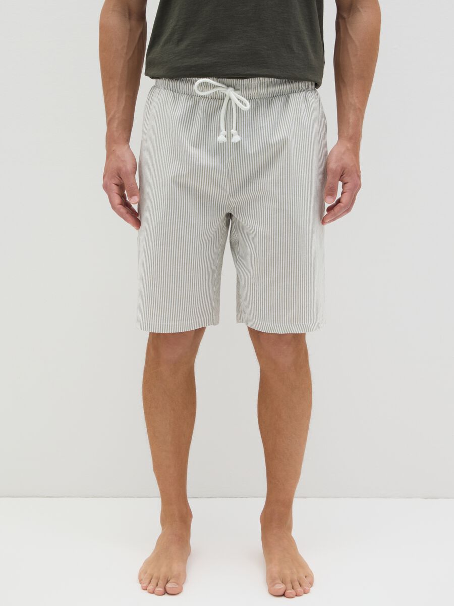 Men's pure cotton multicolour regular fit shorts with drawstring_1