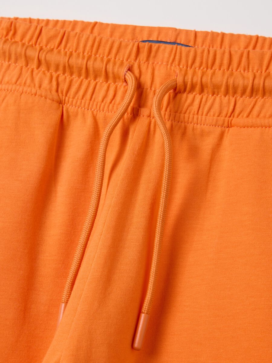 Orange shorts in cotton with elasticated waist_3