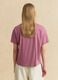 Pink short-sleeve T-shirt in lyocell and cotton blend_3