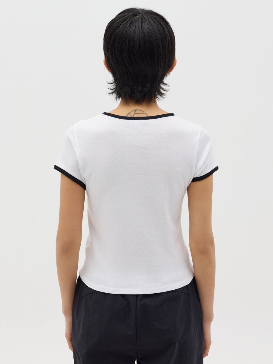White slim-fit T-shirt in cotton_3