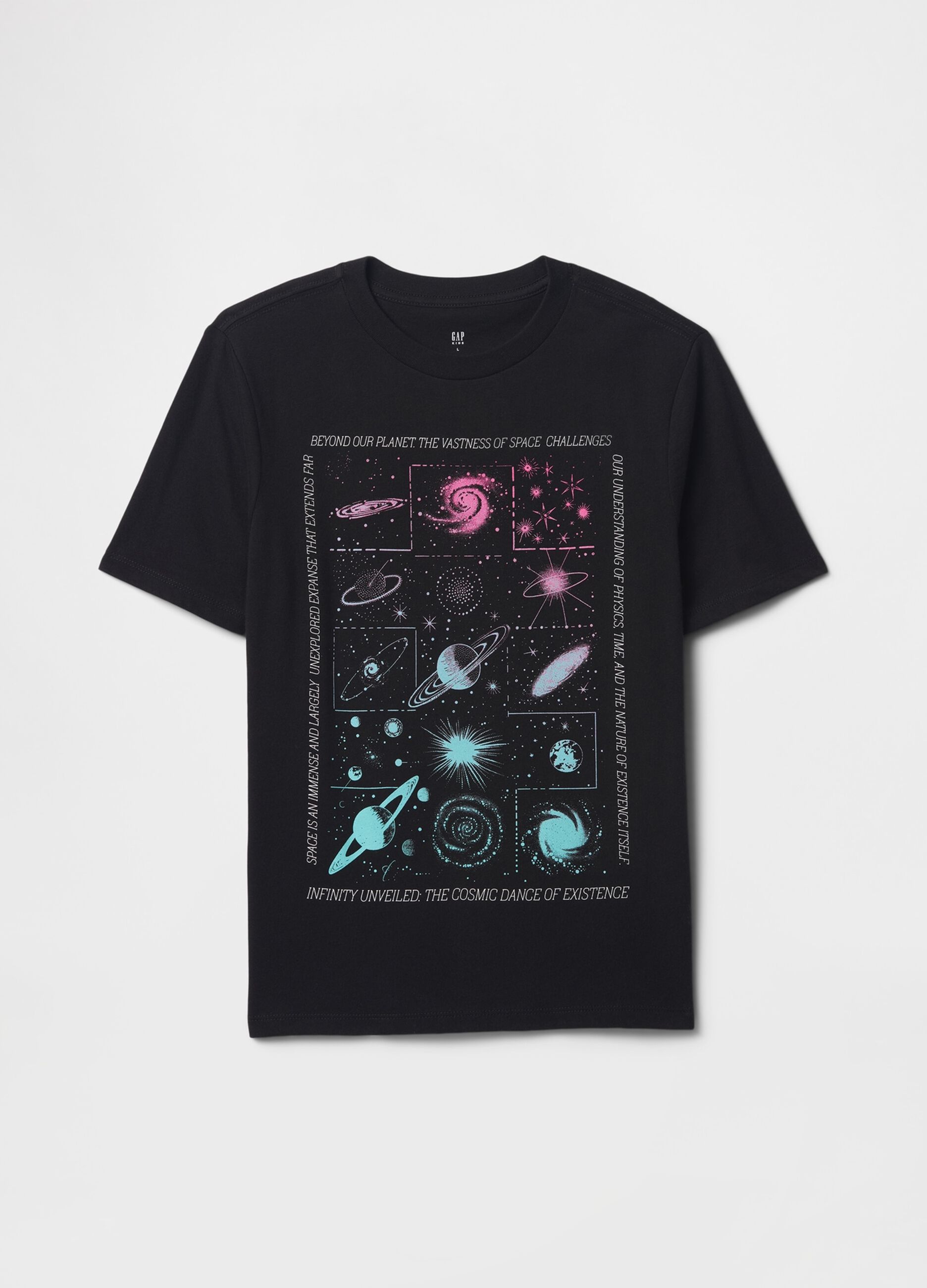 Black T-shirt with Space Print