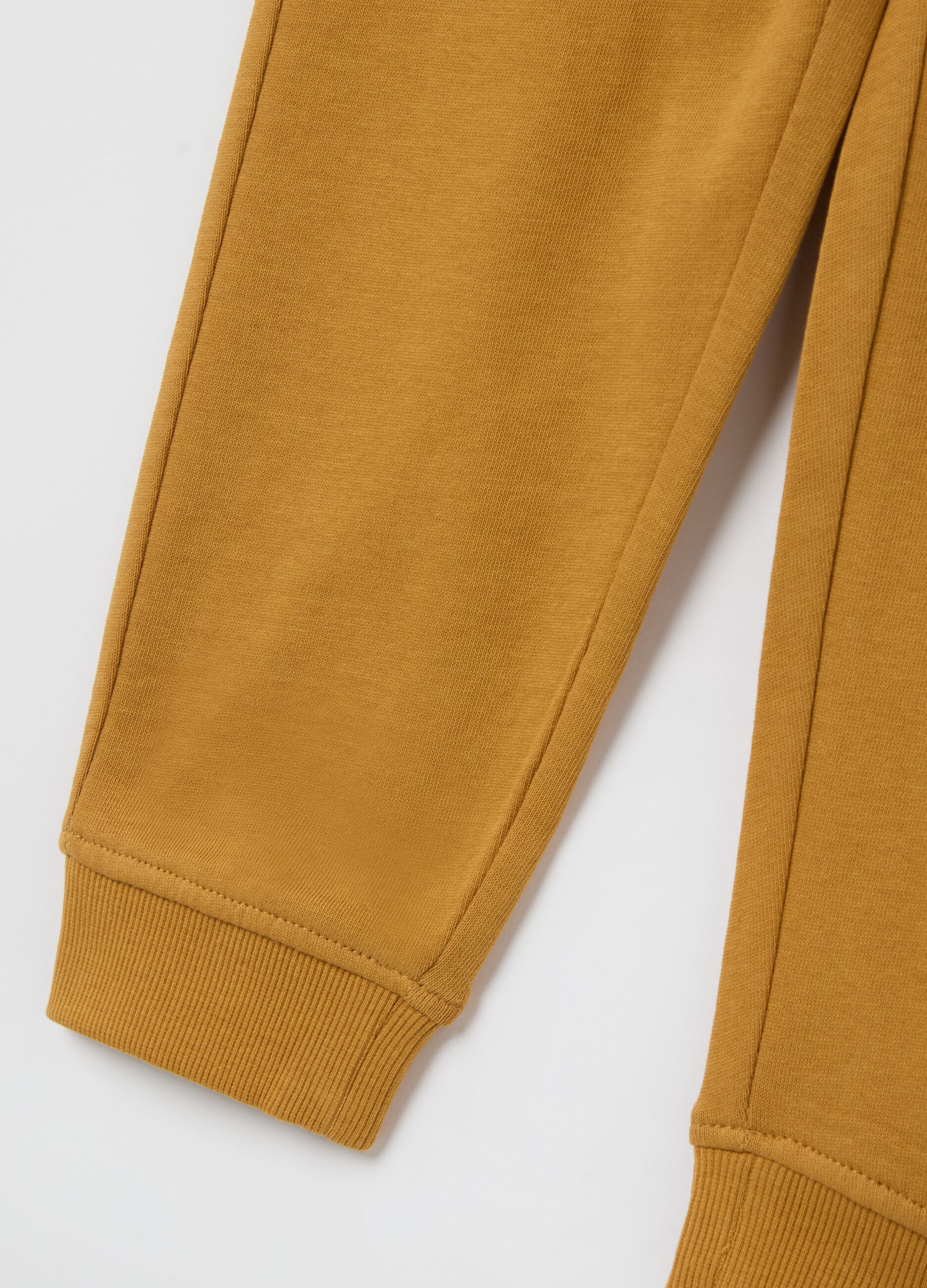 Cotton joggers with drawstring and print