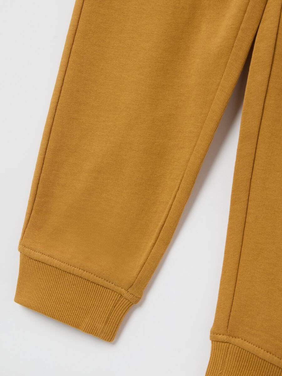 Cotton joggers with drawstring and print_3