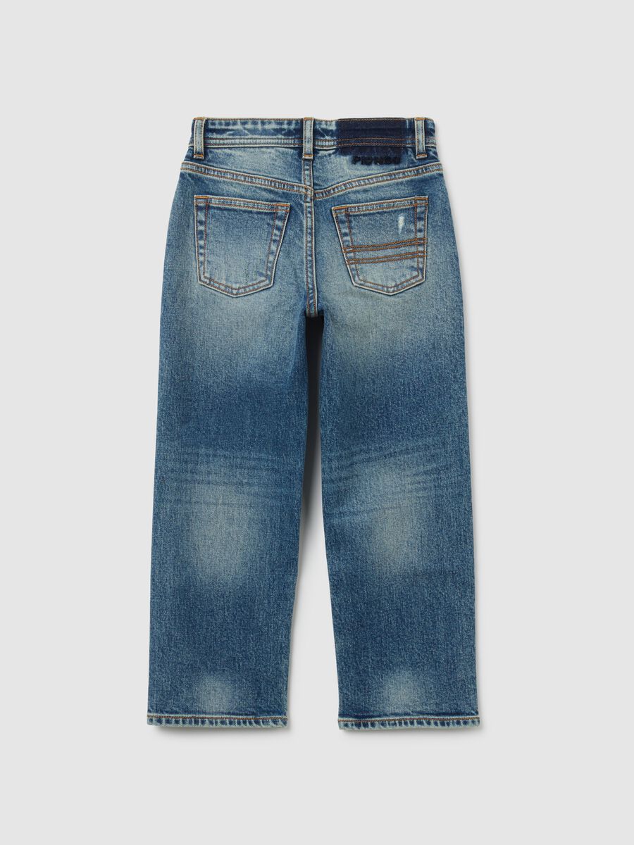 Children's blue stretch denim jeans, regular fit_4