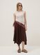 Flowing long brown viscose-linen blend skirt_0