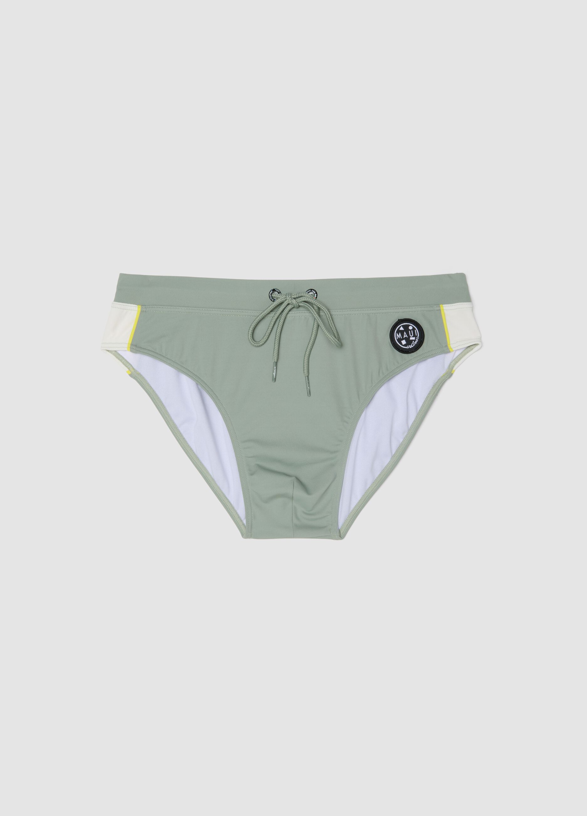 Green stretch swim briefs