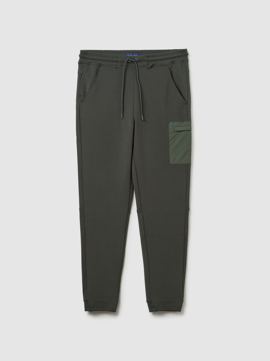 Pantaloni in misto cotone verde regular fit_0