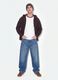 Jeans denim blu in puro cotone loose fit_0
