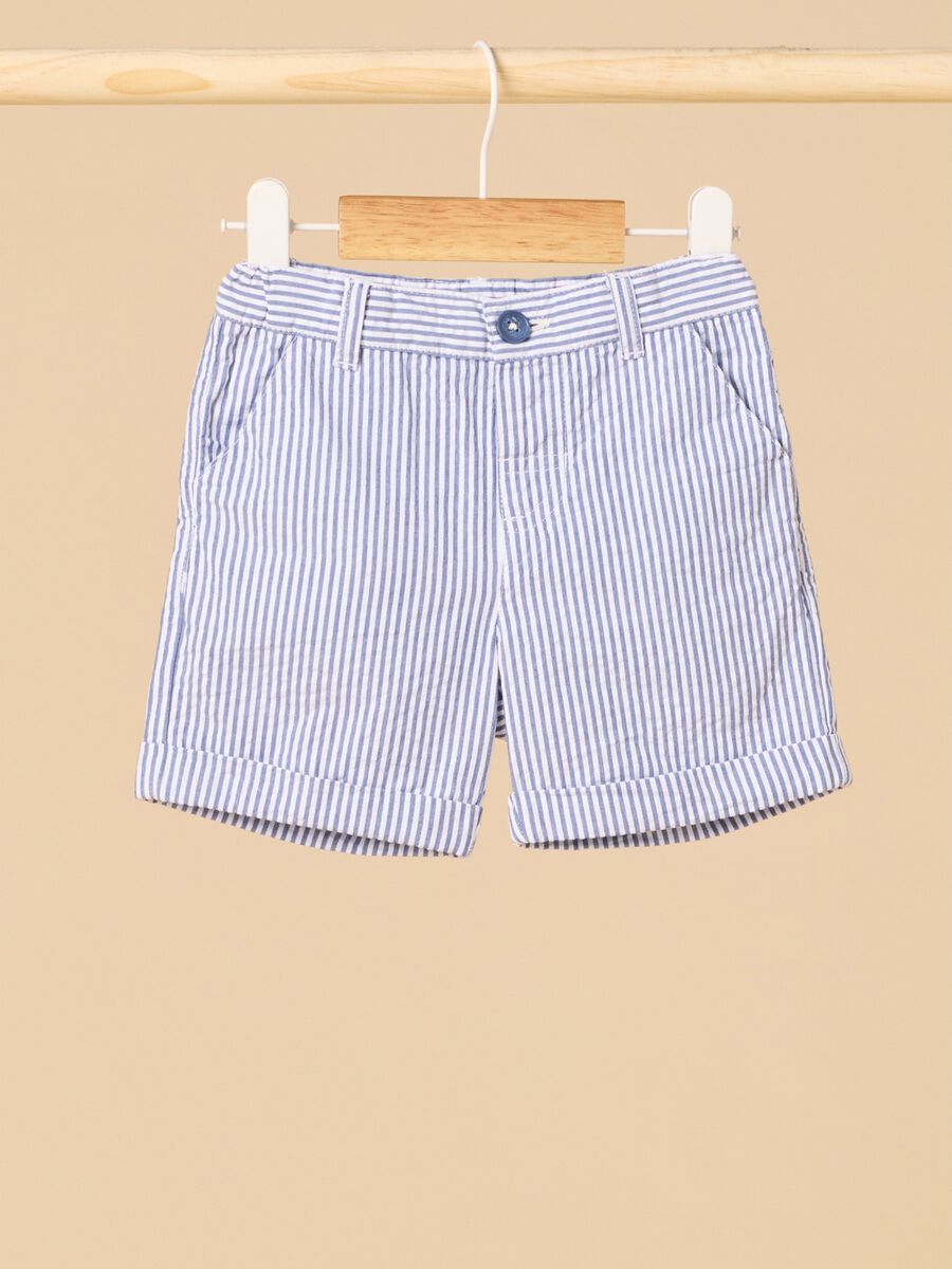 Striped cotton shorts_0