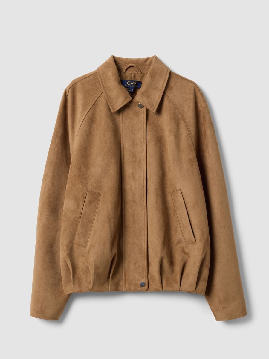 Beige regular-fit jacket with zip and buttons_4