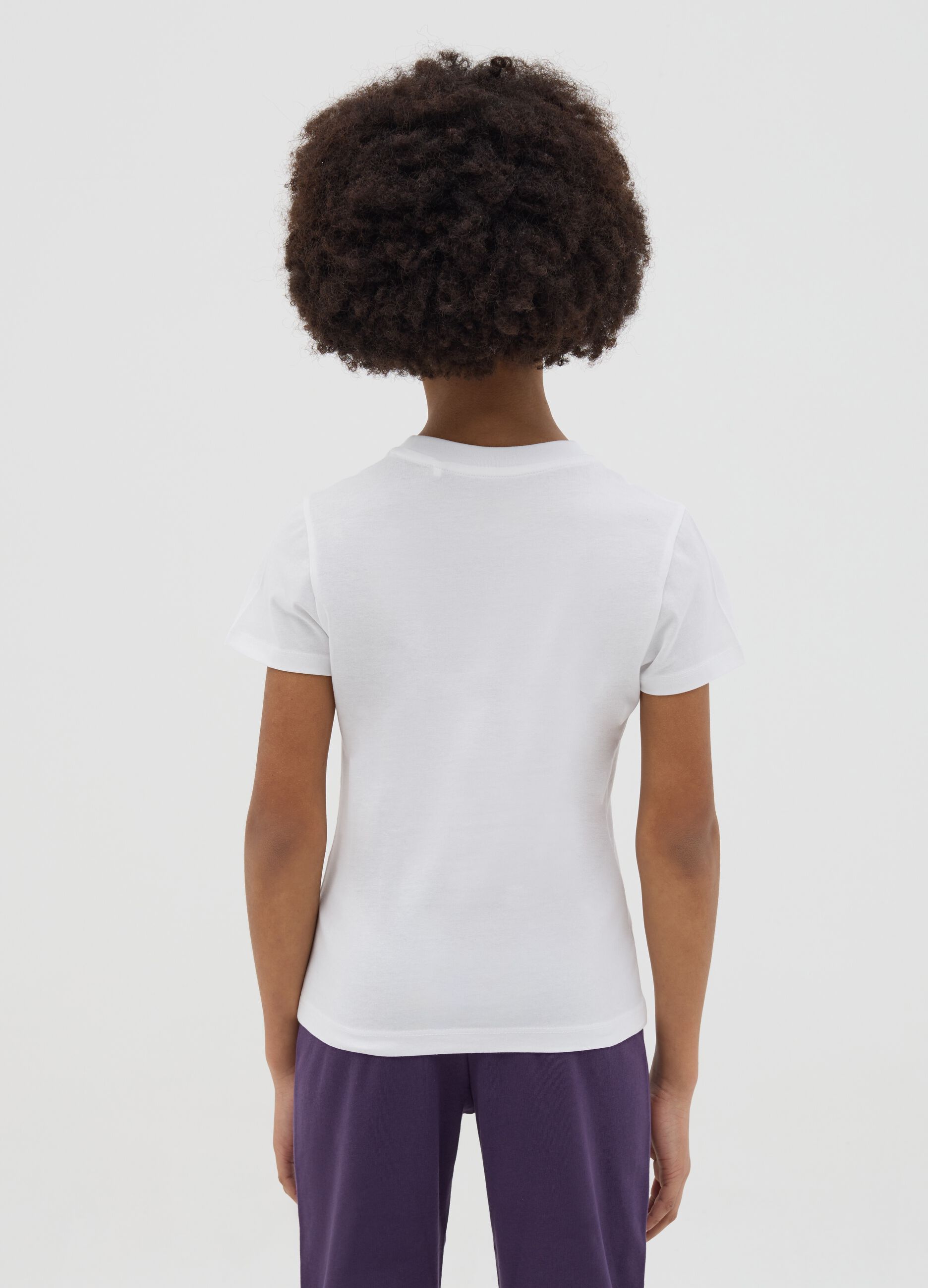 White cotton T-shirt with "Street Art" print