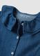 Blue pure organic cotton shirt with wide collar_2