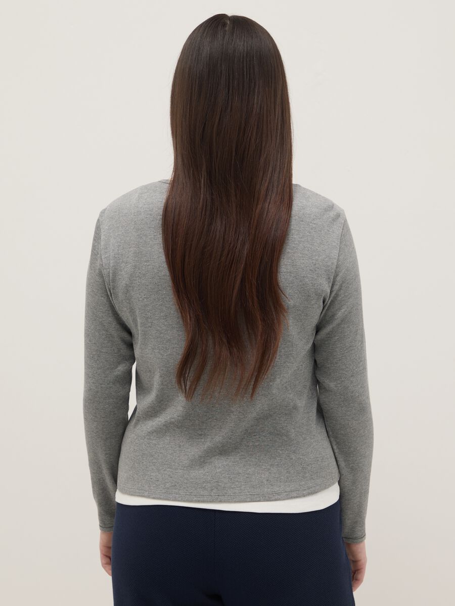 Multicolour pure cotton regular fit jumper with Henley collar_2