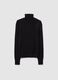 Regular fit black ribbed turtleneck sweater_4