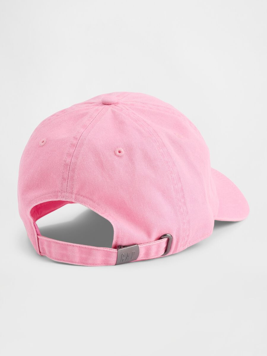 Cappello da baseball in puro cotone rosa con logo_1