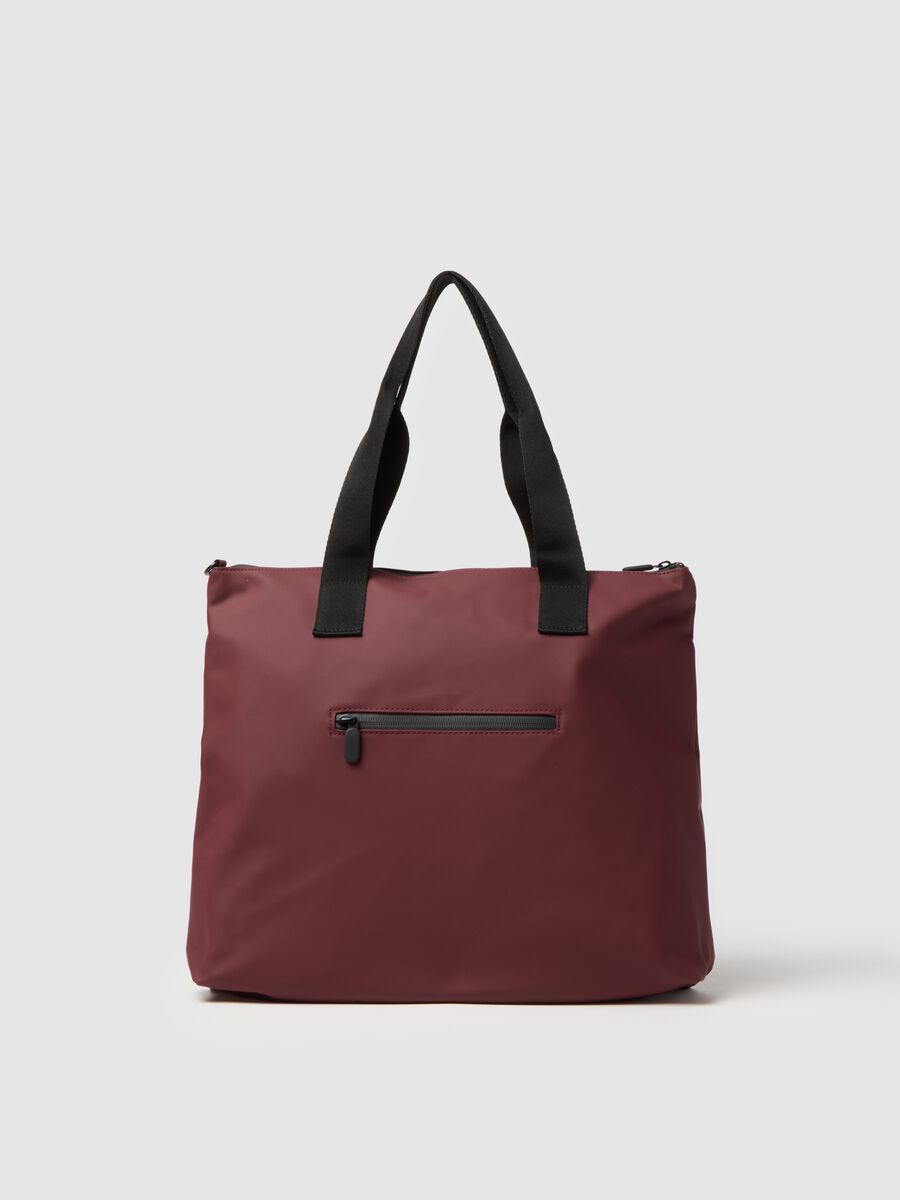 Shopper rossa con tasche_1