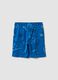 Blue pure cotton shorts with all-over print_1