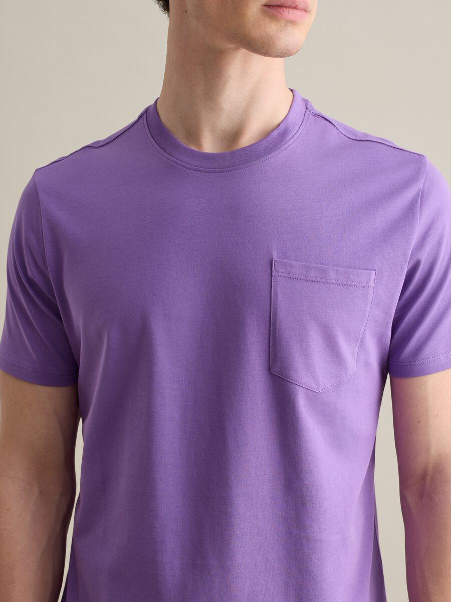 Purple pure cotton Piombo T-shirt_2