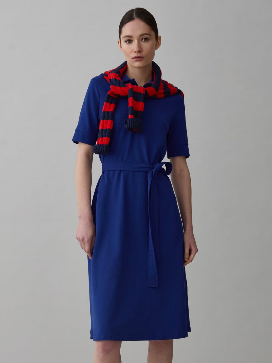 Polo shirt dress in piquet with belt_0