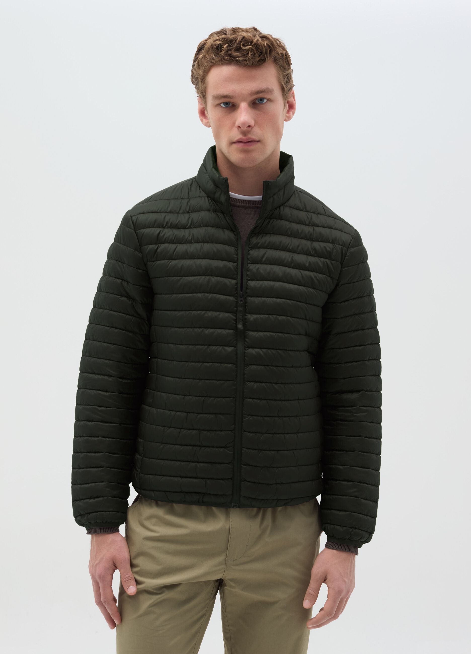 Piumino full-zip ultralight trapuntato