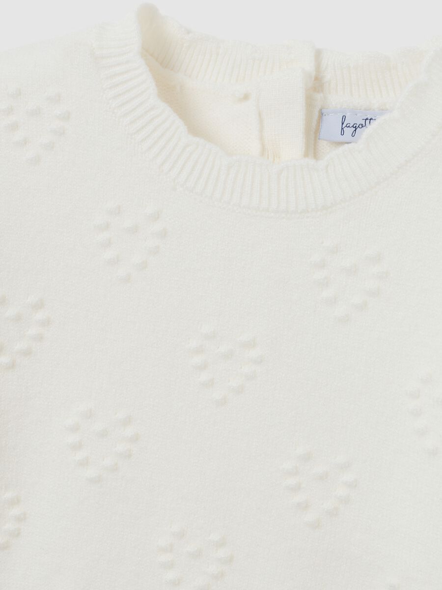 Girl's White Regular Fit Sweater_3