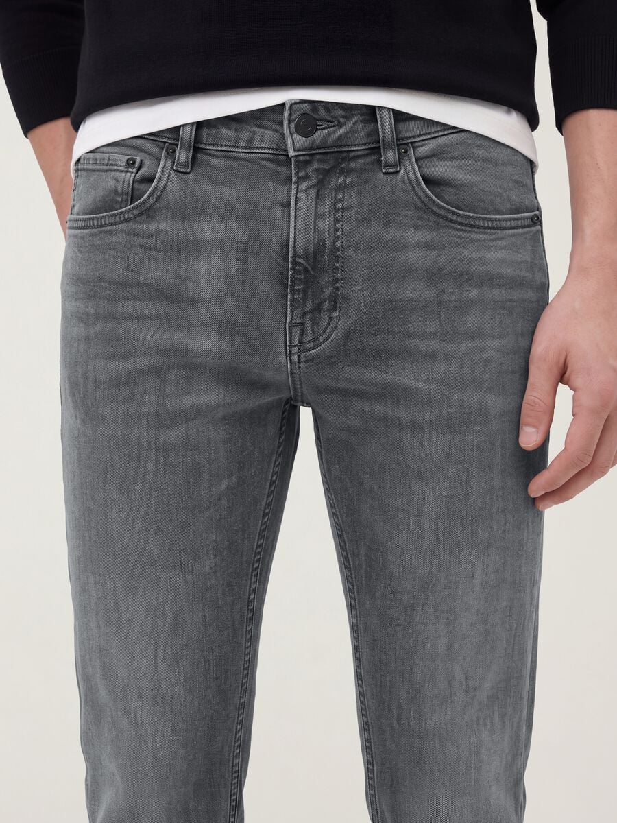 Grey stretch-cotton slim-fit denim jeans_3